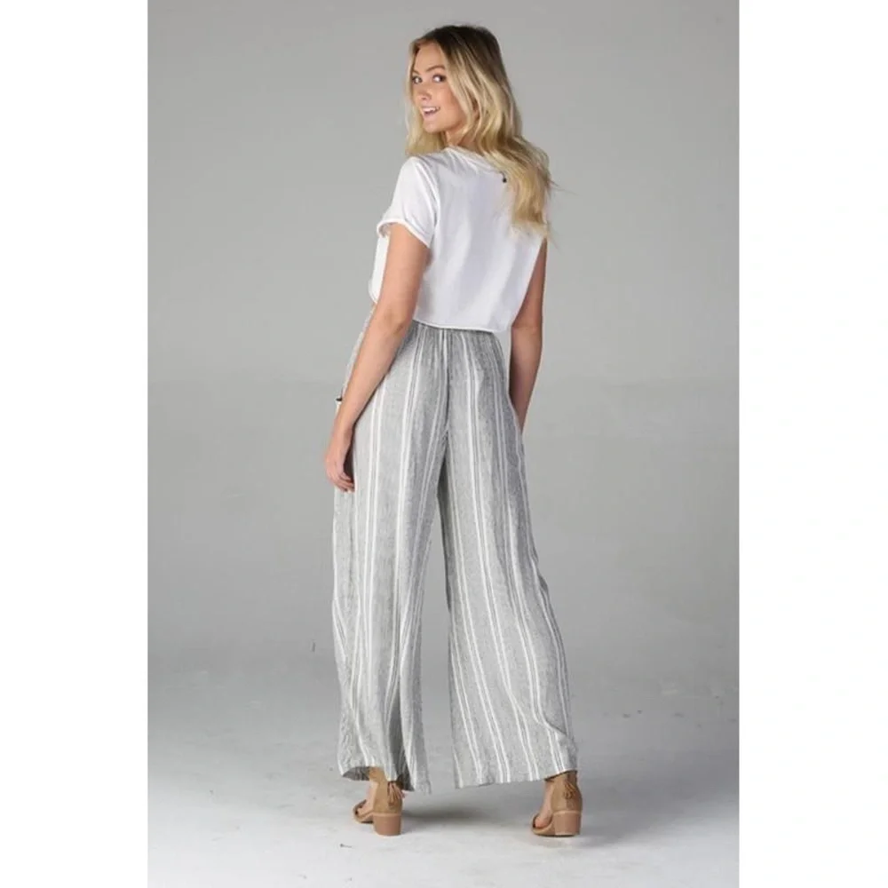 Tie Waist Wide Leg Pants